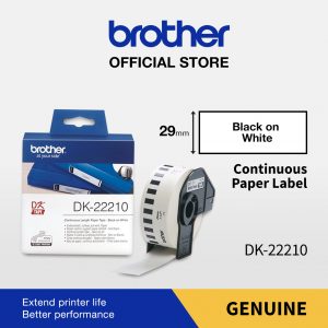Brother Label Tape DK-22210 29mm x 30.48m Continuous Length Paper Tape