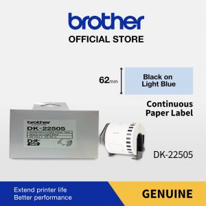 Brother Label Tape DK-22505 Continuous Length Paper Black on Blue