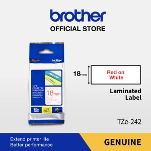 Brother Label Tape TZE-242 18MM Red On White TZe242