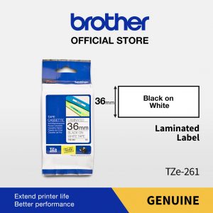 BROTHER TAPE TZE-261 36MM BLACK ON WHITE