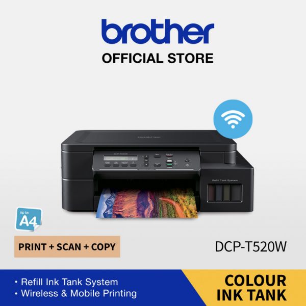 BROTHER PRINTER DCP-T520W INK TANK WIRELESS PRINT SCAN COPY