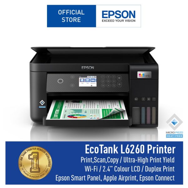 EPSON ECOTANK L6260 A4 WiFi Duplex AllinOne INK TANK PRINTER HETERO
